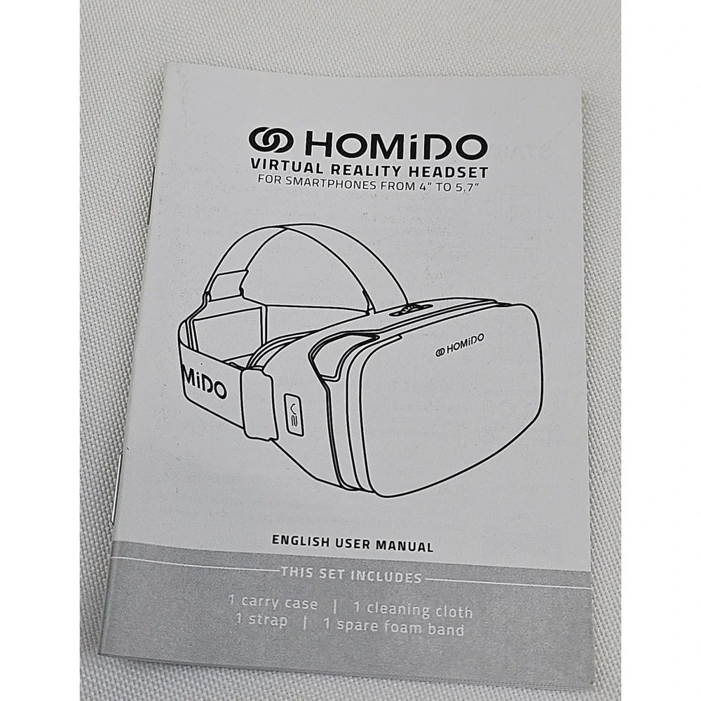 Homido V2 Virtual Reality Headset for 4-5.7 inch Smartphones with Carry Case